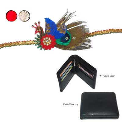 "Designer Fancy Rakhi - FR-8520 A and Gents Wallet - Click here to View more details about this Product